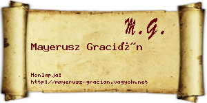 Mayerusz Gracián névjegykártya